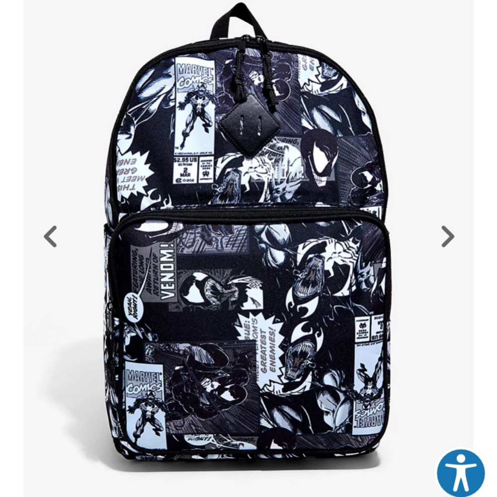 New Hot Topic Marvel Venom Comic Backpack